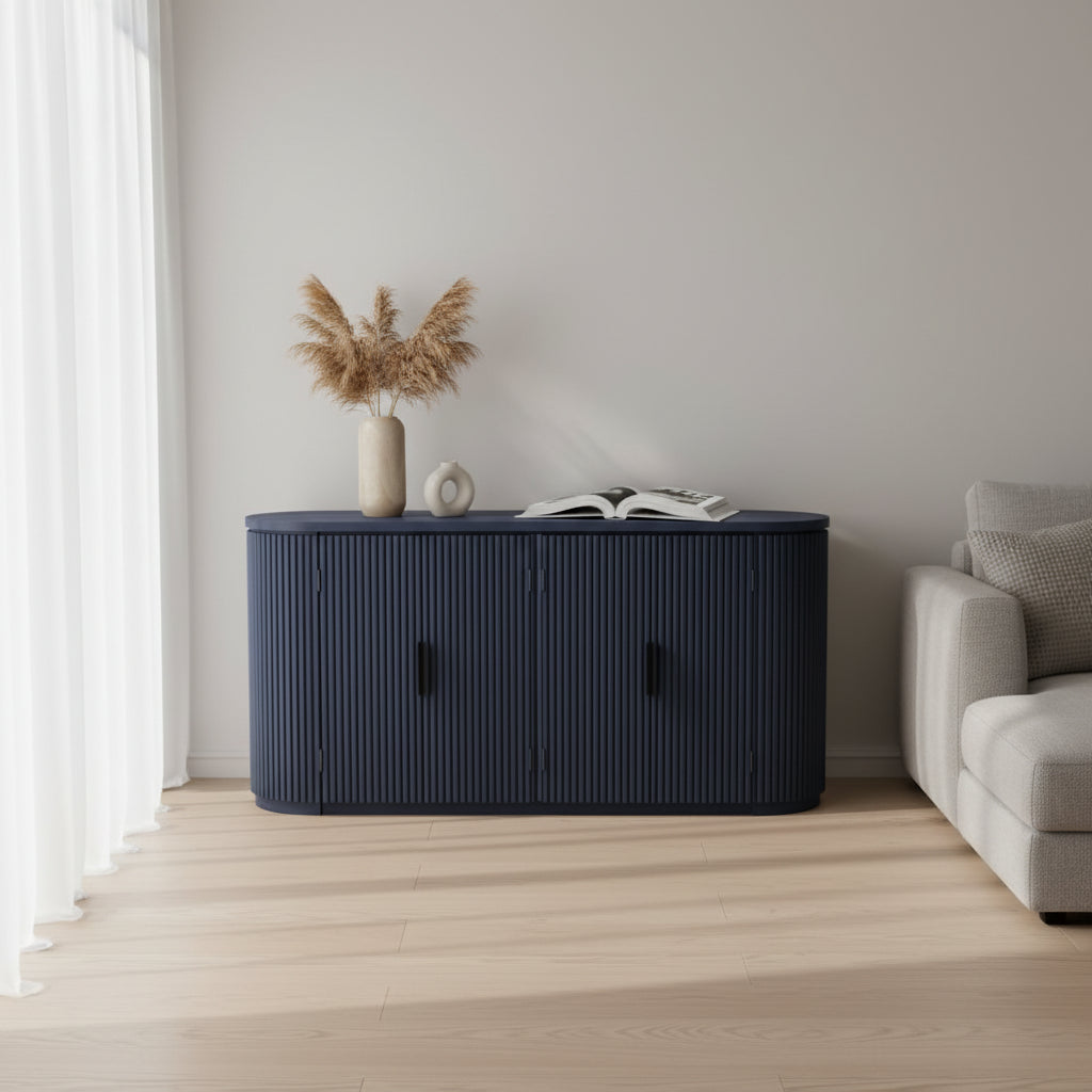 63W 4-Door Storage Cabinet with Metal Handles - N/A