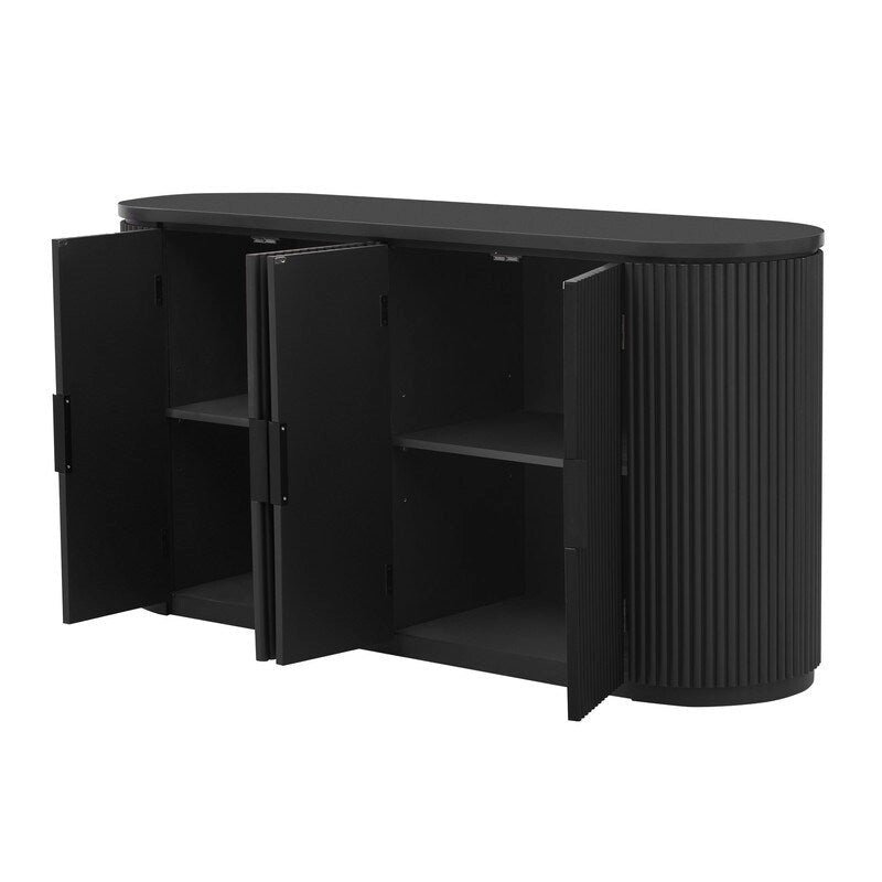 Meuble de rangement à 4 portes de 63 W avec poignées métalliques