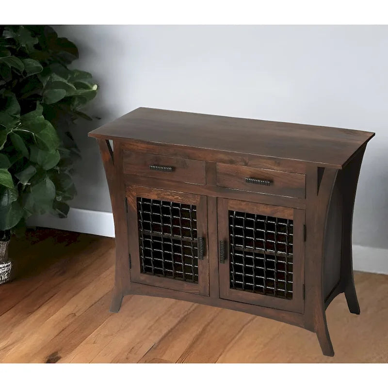 44 commodes d'appoint standard en bois massif marron foncé avec deux tiroirs