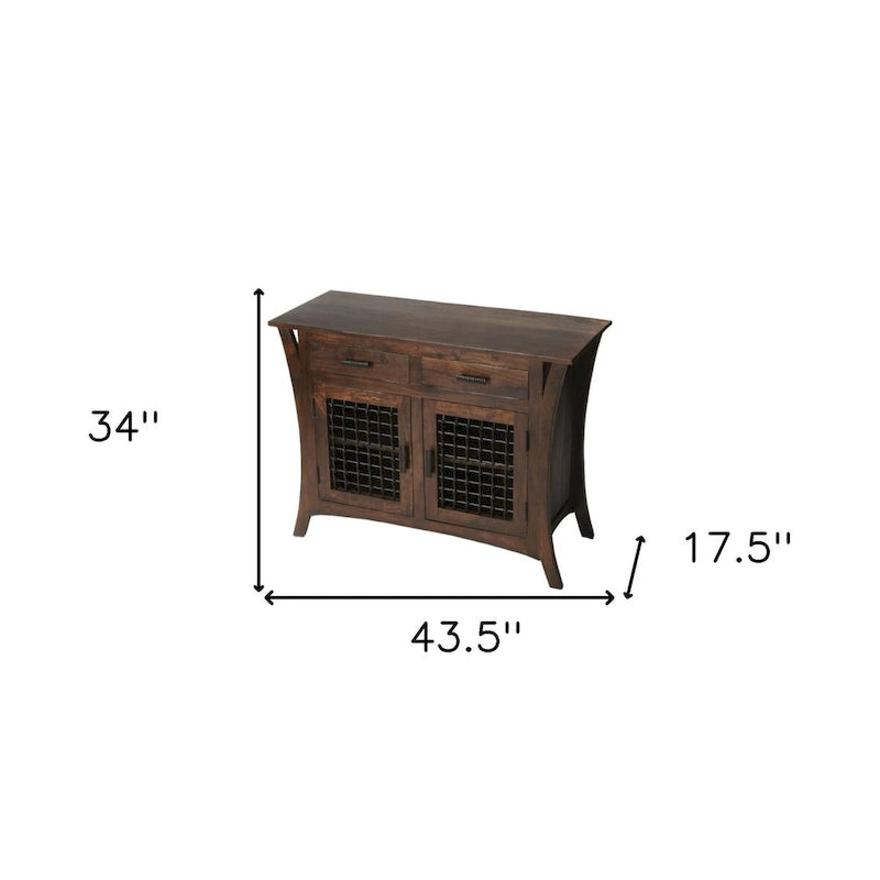 44 commodes d'appoint standard en bois massif marron foncé avec deux tiroirs