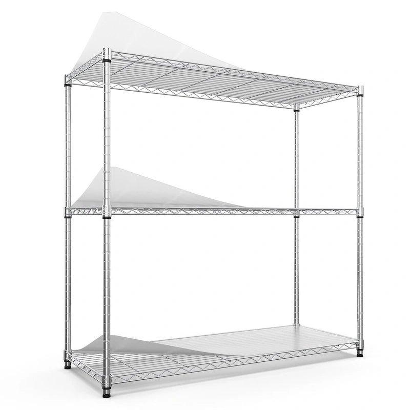 Étagère métallique à 3 niveaux, 476 kg, certifiée NSF, hauteur réglable, pour garage, étagère métallique robuste.
