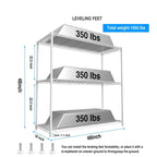 Étagère métallique à 3 niveaux, 476 kg, certifiée NSF, hauteur réglable, pour garage, étagère métallique robuste.