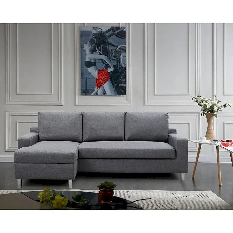 Canapé-lit d'angle réversible en tissu Hampton de US Pride Furniture