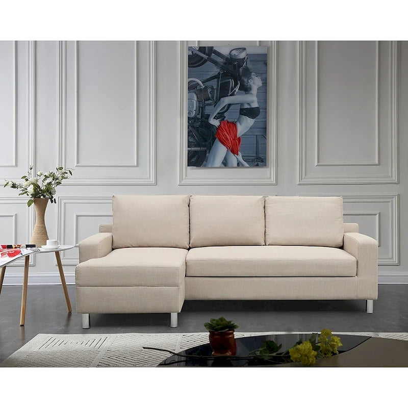Canapé-lit d'angle réversible en tissu Hampton de US Pride Furniture
