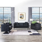 Ensemble de salon en velours noir