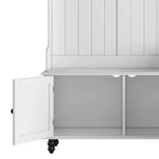 Meuble d'entrée 3-en-1 avec 4 crochets, porte-manteau, banc de rangement, 101,6 cm, pour entrée, couloir