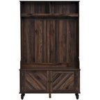 Meuble d'entrée 3-en-1 avec 4 crochets, porte-manteau, banc de rangement, 101,6 cm, pour entrée, couloir