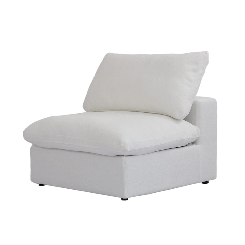 Canapé d'angle rembourré en duvet Commix 5 places avec pouf