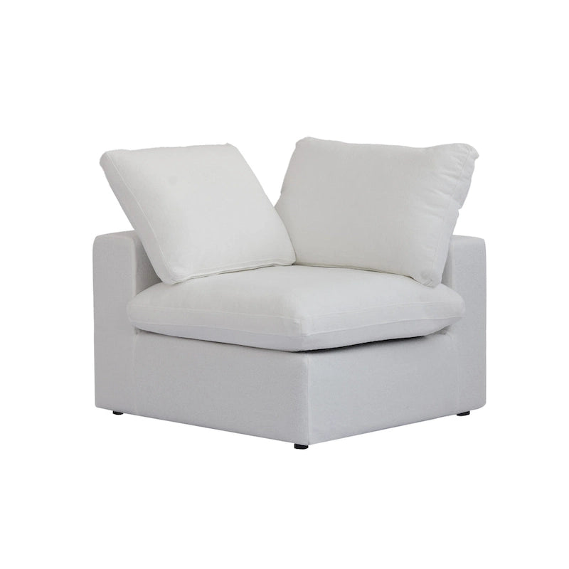 Canapé d'angle rembourré en duvet Commix 5 places avec pouf