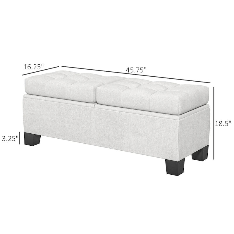 Banc de bout de lit rembourré avec cadre en acier