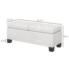 Banc de bout de lit rembourré avec cadre en acier