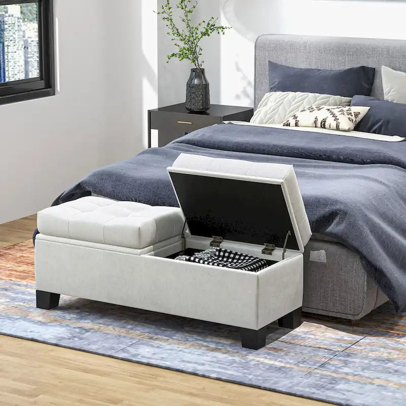 Banc de bout de lit rembourré avec cadre en acier