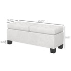 Banc de bout de lit rembourré avec cadre en acier