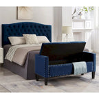 Banc rectangulaire de rangement capitonné rembourré