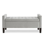 Banc rectangulaire de rangement capitonné rembourré
