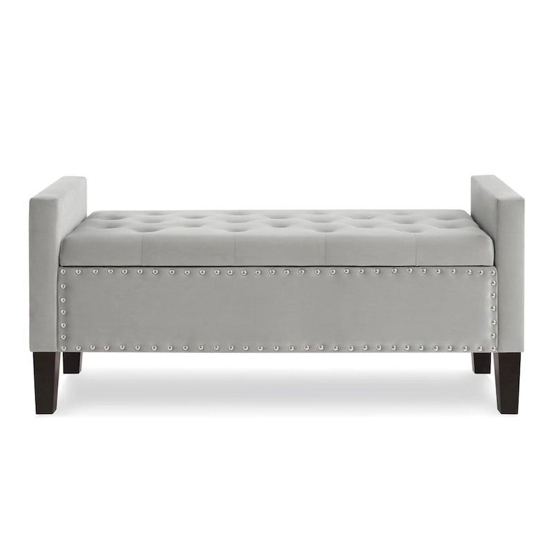 Banc rectangulaire de rangement capitonné rembourré