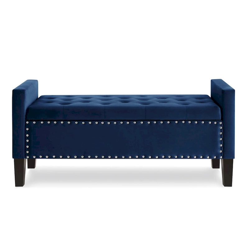 Banc rectangulaire de rangement capitonné rembourré
