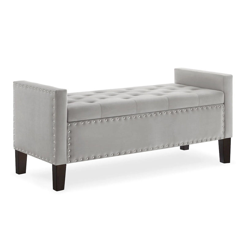 Banc rectangulaire de rangement capitonné rembourré
