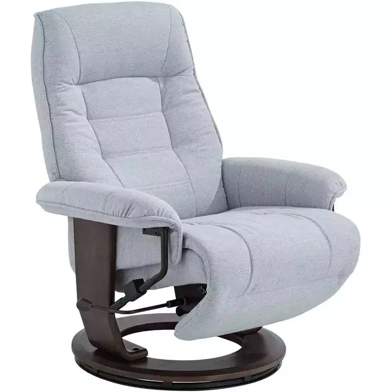 BenchMaster Annika Sky Blue Fabric Adjustable Swivel Recliner