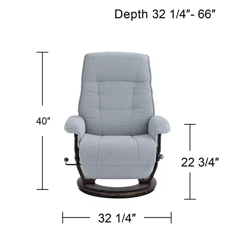 Fauteuil inclinable pivotant et réglable BenchMaster Annika en tissu bleu ciel
