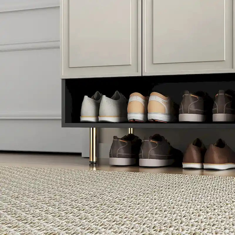 Meuble à chaussures avec 4 portes Grand placard à chaussures moderne avec étagères réglables