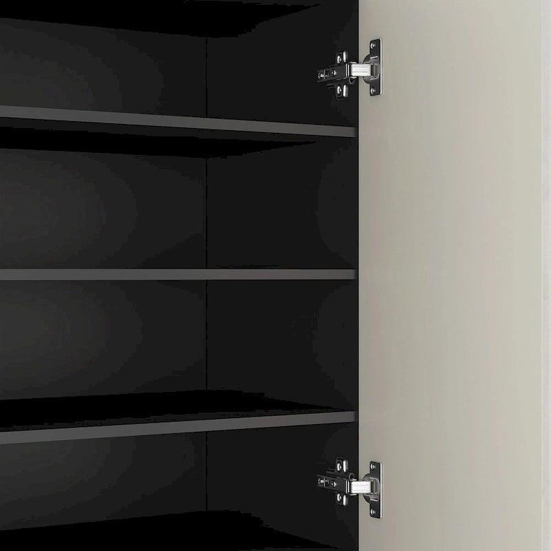 Meuble à chaussures avec 4 portes Grand placard à chaussures moderne avec étagères réglables