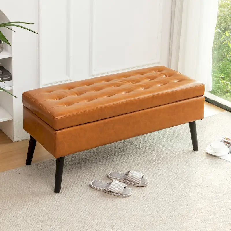 Banc de rangement avec banc de rangement pour chambre à coucher, banc de bout de lit, banc de pied de lit, banc d'entrée, pouf de rangement