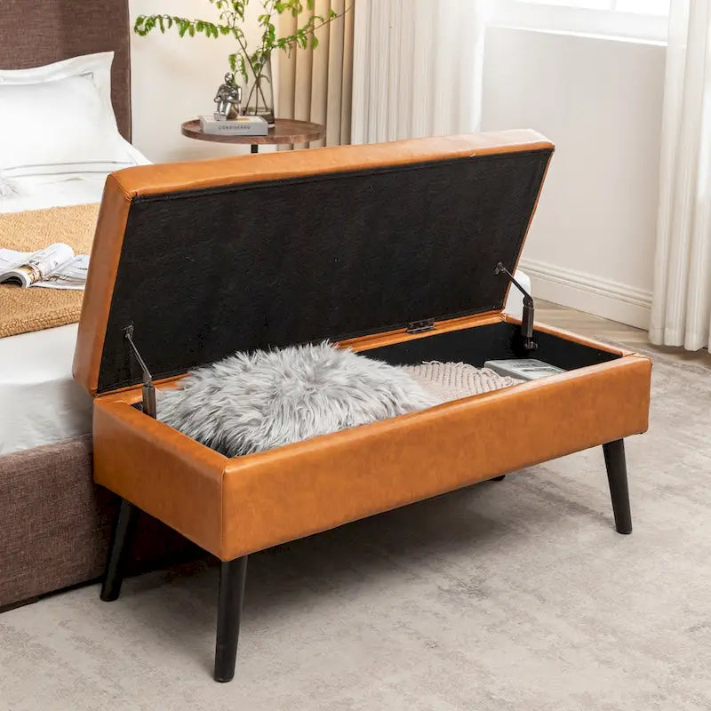 Banc de rangement avec banc de rangement pour chambre à coucher, banc de bout de lit, banc de pied de lit, banc d'entrée, pouf de rangement