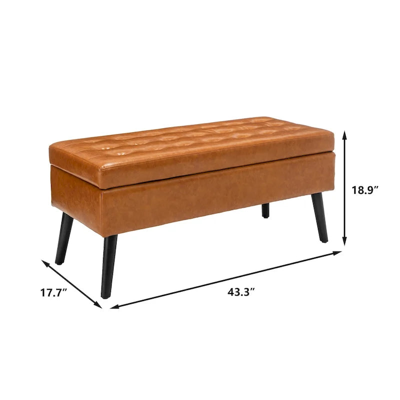 Banc de rangement avec banc de rangement pour chambre à coucher, banc de bout de lit, banc de pied de lit, banc d'entrée, pouf de rangement
