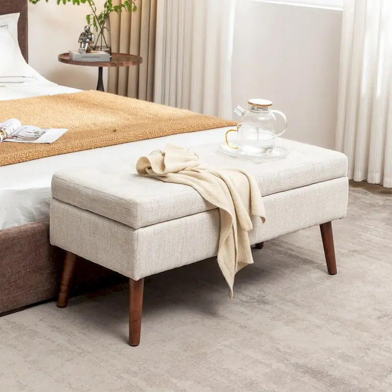 Banc de rangement avec banc de rangement pour chambre à coucher, banc de bout de lit, banc de pied de lit, banc d'entrée, pouf de rangement
