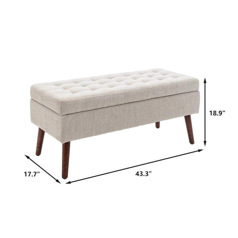 Banc de rangement avec banc de rangement pour chambre à coucher, banc de bout de lit, banc de pied de lit, banc d'entrée, pouf de rangement