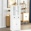 Armoire de cuisine autoportante avec étagères et tiroirs réglables - S/O