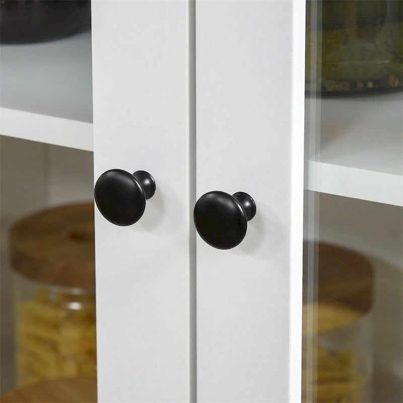 Armoire de cuisine autoportante avec étagères et tiroirs réglables - S/O