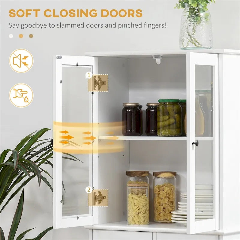 Armoire de cuisine autoportante avec étagères et tiroirs réglables - S/O