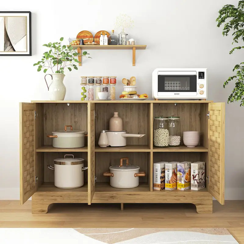 Meuble bas en bois avec étagère réglable