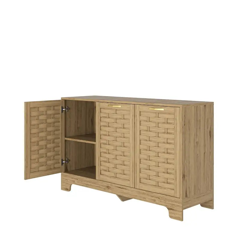 Meuble bas en bois avec étagère réglable