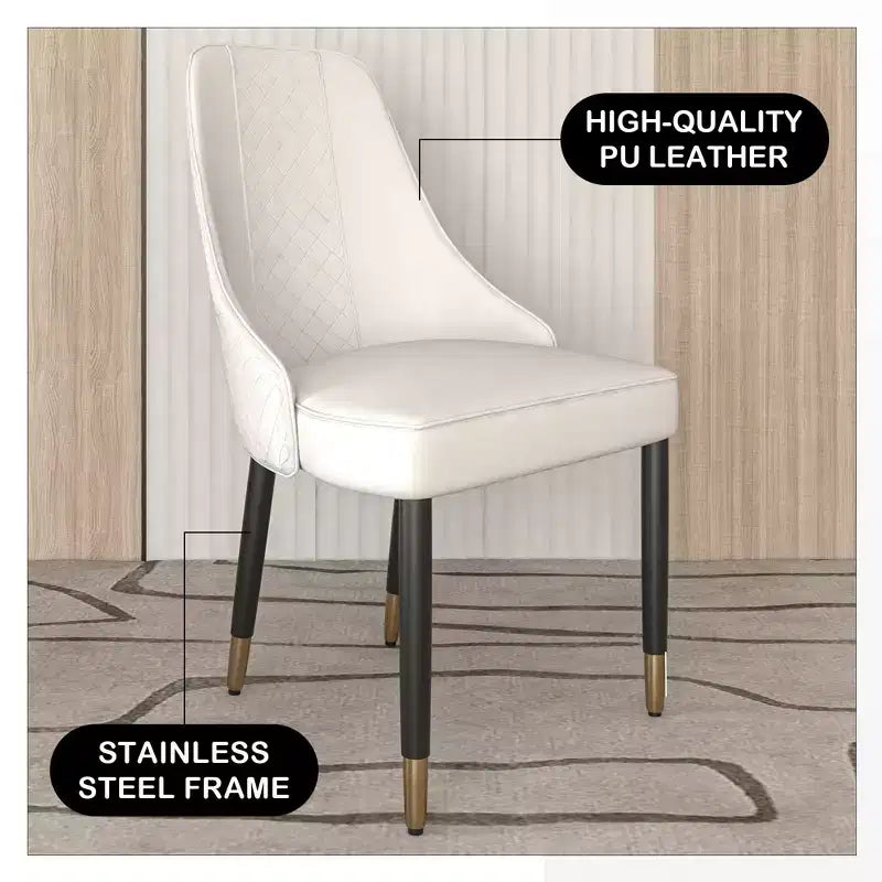 LeisureMod Allure Lot de 2 chaises de salle à manger modernes, assise et dossier rembourrés avec pieds en bois massif, chaises d'appoint contemporaines pour cuisine ou salle à manger