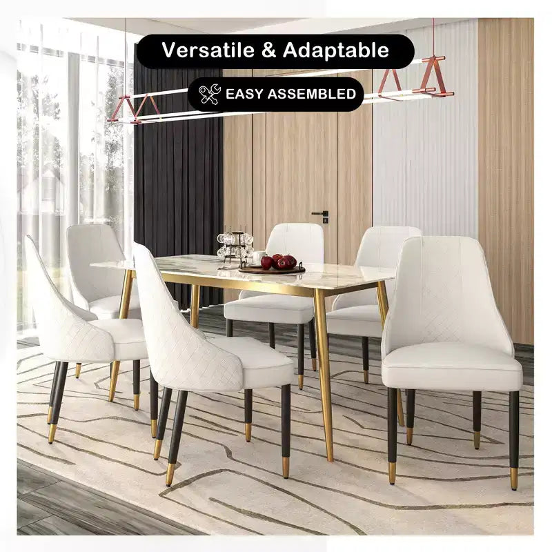 LeisureMod Allure Lot de 2 chaises de salle à manger modernes, assise et dossier rembourrés avec pieds en bois massif, chaises d'appoint contemporaines pour cuisine ou salle à manger