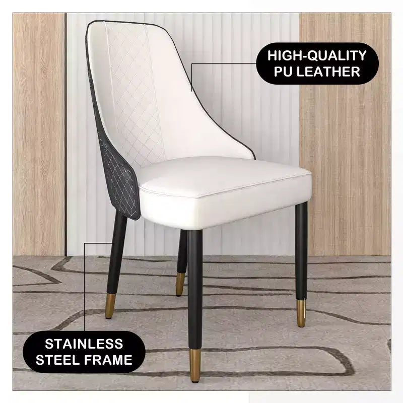 LeisureMod Allure Lot de 2 chaises de salle à manger modernes, assise et dossier rembourrés avec pieds en bois massif, chaises d'appoint contemporaines pour cuisine ou salle à manger