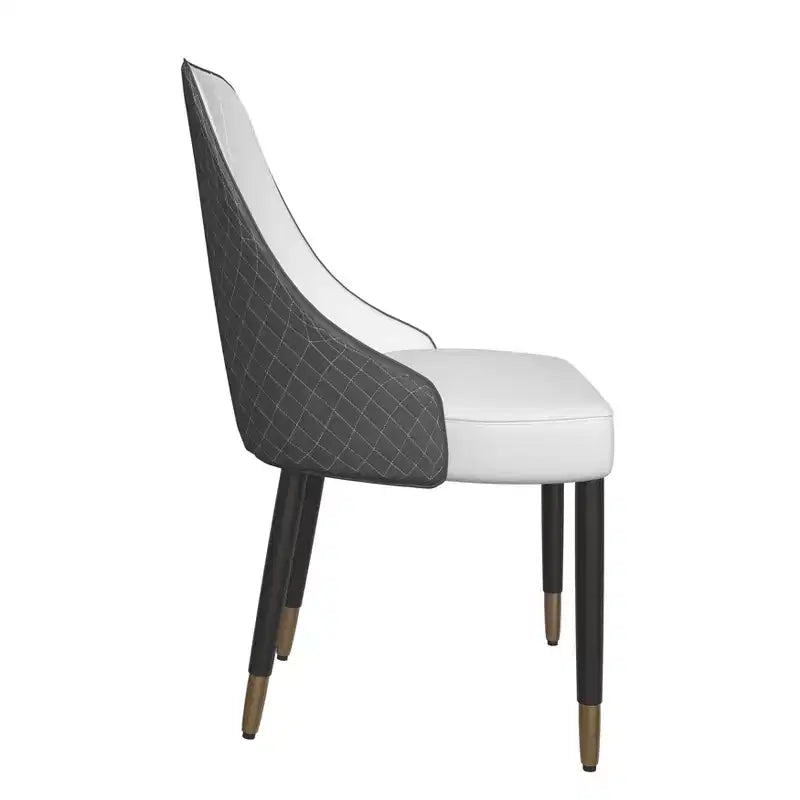 LeisureMod Allure Lot de 2 chaises de salle à manger modernes, assise et dossier rembourrés avec pieds en bois massif, chaises d'appoint contemporaines pour cuisine ou salle à manger