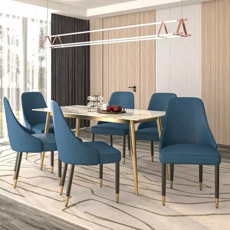 LeisureMod Allure Lot de 2 chaises de salle à manger modernes, assise et dossier rembourrés avec pieds en bois massif, chaises d'appoint contemporaines pour cuisine ou salle à manger