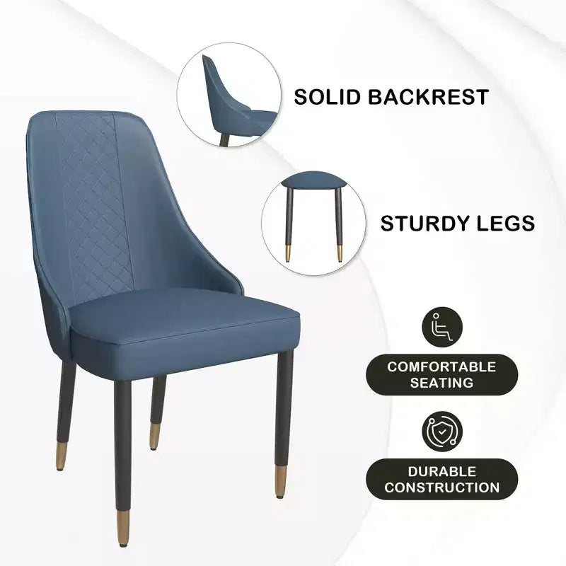 LeisureMod Allure Lot de 2 chaises de salle à manger modernes, assise et dossier rembourrés avec pieds en bois massif, chaises d'appoint contemporaines pour cuisine ou salle à manger