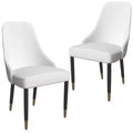LeisureMod Allure Lot de 2 chaises de salle à manger modernes, assise et dossier rembourrés avec pieds en bois massif, chaises d'appoint contemporaines pour cuisine ou salle à manger