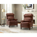 Fauteuil inclinable moderne en cuir véritable Noemon avec garnitures cloutées, lot de 2, par HULALA HOME