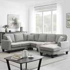 Canapé d'angle moderne surdimensionné en velours 89*89, grand meuble d'intérieur rembourré en forme de L avec double coussin, gris