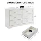 Commode de chambre moderne à 3 tiroirs avec commode à 6 tiroirs, organiseur de vêtements avec poignées métalliques