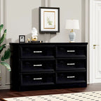 Commode de chambre moderne à 3 tiroirs avec commode à 6 tiroirs, organiseur de vêtements avec poignées métalliques