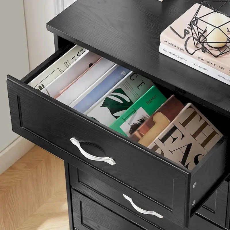 Commode de chambre moderne à 3 tiroirs avec commode à 6 tiroirs, organiseur de vêtements avec poignées métalliques