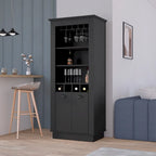 Meuble bar, Quatre porte-bouteilles intégrés, Salon, Noir