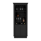 Meuble bar, Quatre porte-bouteilles intégrés, Salon, Noir